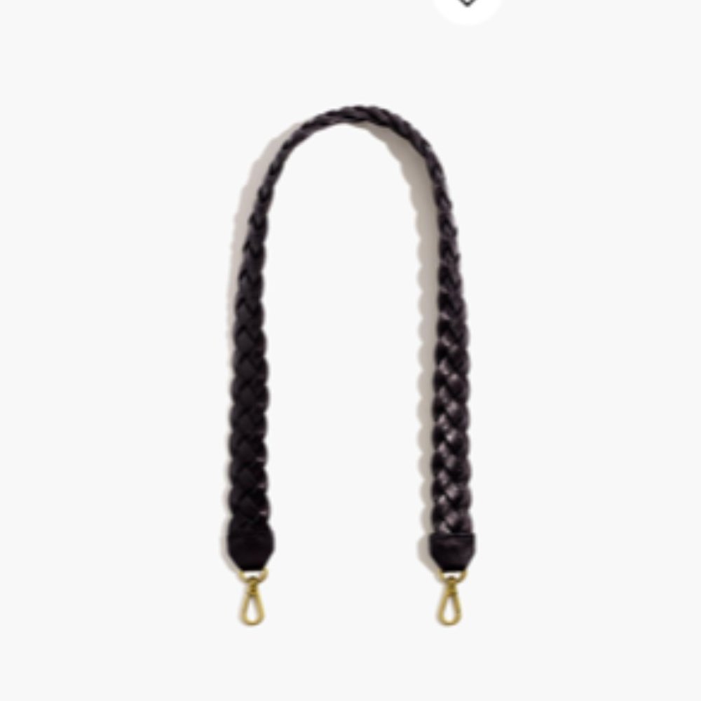 Madewell Shoulder Bag Strap Braided Leather Edition - black
